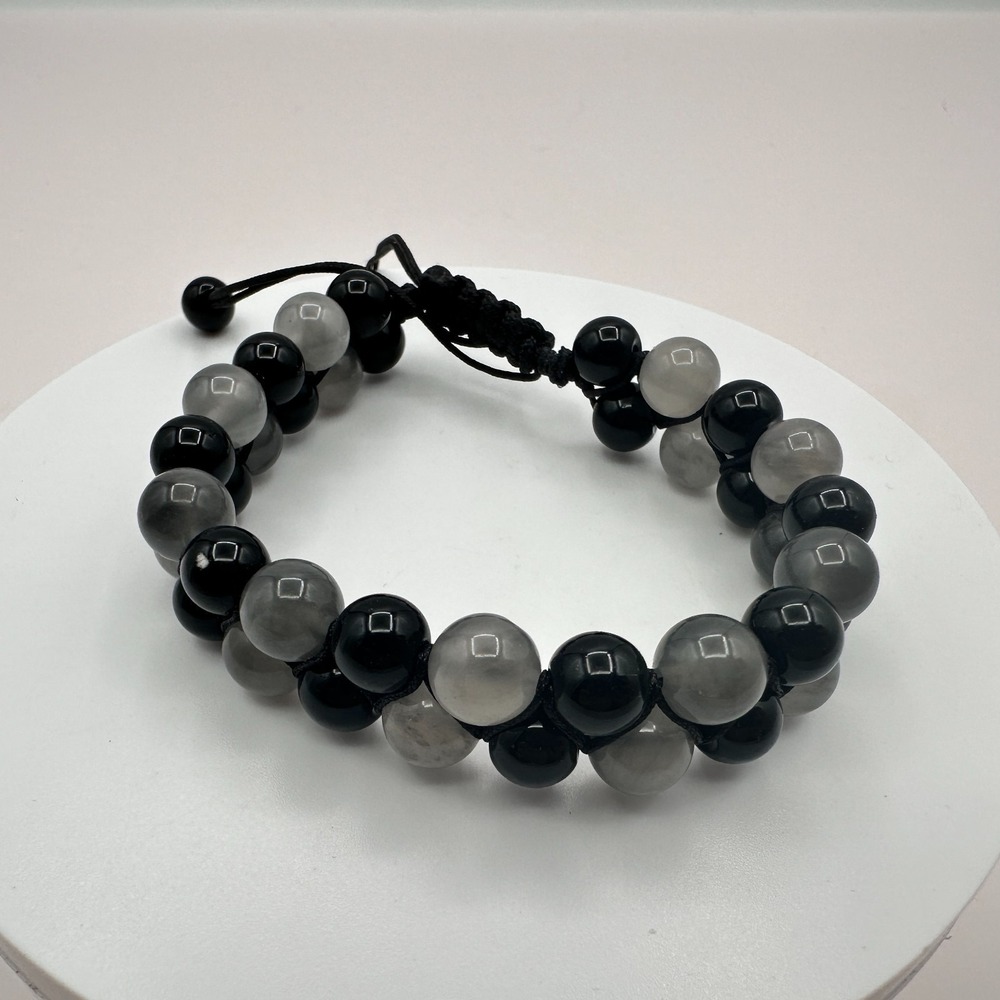 Vintage Y2K Boho Beaded Double Row Shamballa Bracelet for Women